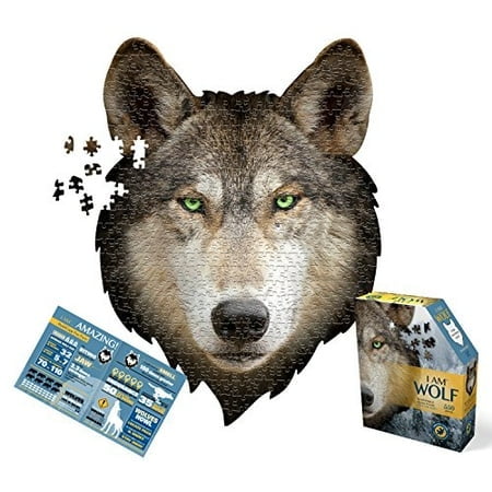 Madd Capp Puzzles - I AM Wolf - 550 pieces - Animal Shaped Jigsaw Puzzle