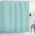 thumbnail image 1 of Ambesonne Abstract Shower Curtain, Bold Water Fishing, 69"Wx75"L, Turquoise White, 1 of 3
