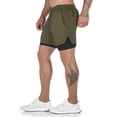 thumbnail image 3 of Toystoory Pantalones cortos de entrenamiento para hombre, pantalones cortos para correr, entrenamiento deportivo, culturismo, Fitness, pantalones Uniforme atlético ejercito verde L, 3 of 6