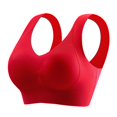 thumbnail image 2 of Lace Bra for Women,Comfortable Bra Transparent Shoulder Strap Cordless Backless Spongeless Convertible Straps,Bras for Women,Z02 Red,3XL, 2 of 5