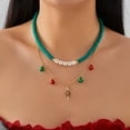 thumbnail image 4 of NICKSUN Christmas Layered Necklace for Women Red Green Gold Clay Beads Xmas Tree Snowflake Candy Cane Lollipop Snowman Reindeer Pendant Choker Necklace Birthday Holiday Party Jewelry Gifts, 4 of 8