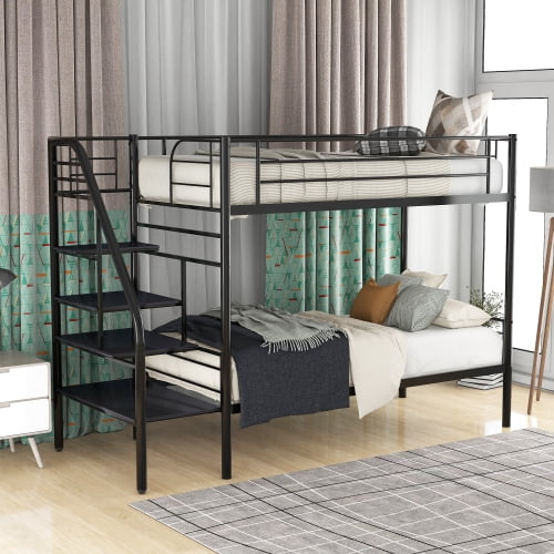 Metal Twin Loft Bed With Stairs And, Twin Loft Bed Ideas