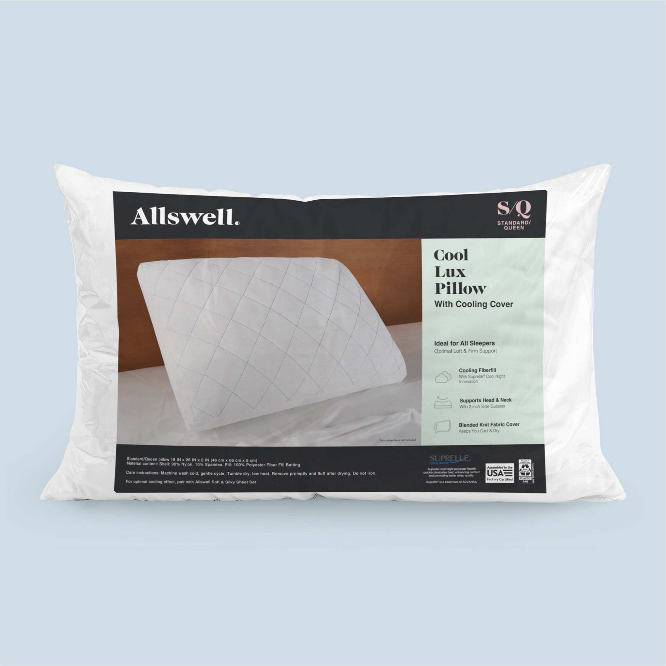 Allswell Cool Lux Cooling Bed Pillow, Standard/Queen photo 2