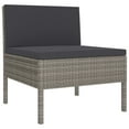 thumbnail image 2 of vidaXL 6 Piece Garden Lounge Set with Cushions Poly Rattan Grey, 2 of 5