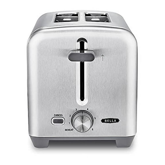 BELLA 2-Slice Toaster, Stainless Steel with Extra Wide Slots, 6 Browning Options