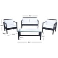 thumbnail image 6 of SAFAVIEH Outdoor Collection Garnen 4-Piece Patio Set Black/White Cushion, 6 of 8