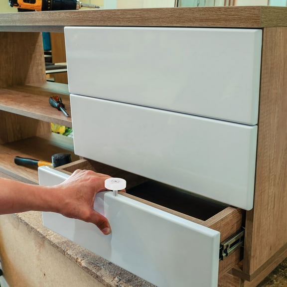 Masteelf  10 Pcs Drawer Track Roller Cabinet Uplift Pulley Hardware White