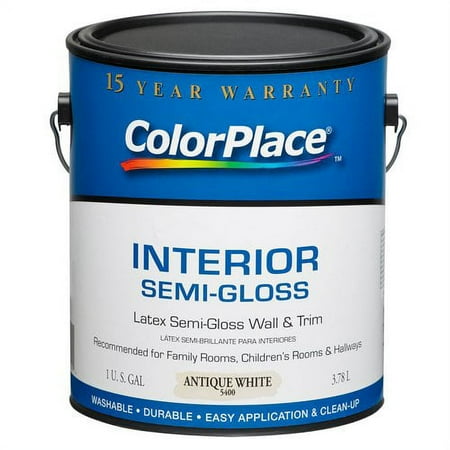 ColorPlace Interior Semi-Gloss Paint, Accent White, 1 Gallon