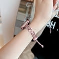 thumbnail image 2 of Compatible with Apple Watch Band 42/44/45/46/49mm, Women Heart Shape Diamond Chain Bracelet Jewelry Metal Replacement Strap for iWatch Ultra 2/1 SE Series 10 9 8 7 6 5 4 3 2 1, Pink, 2 of 4