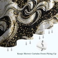 thumbnail image 6 of Black White Gold Marble Pattern Shower Curtain 84"x72" ,Bathroom Decorative Shower Curtains Set with 12 Hooks,Modern Waterproof Washable Shower Curtain, 6 of 6