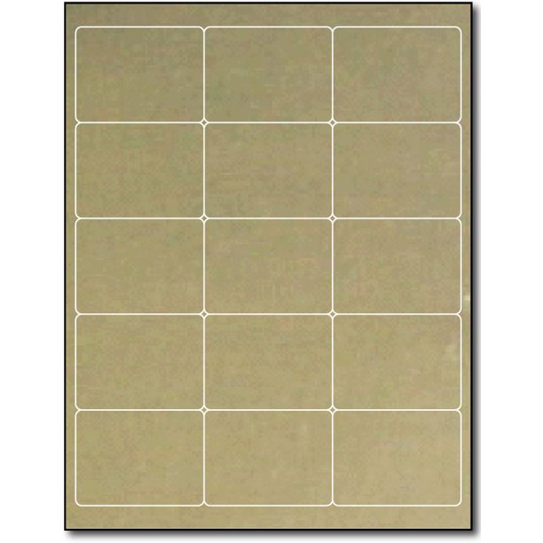 Gold Foil 2" x 2 11/16" Labels for Laser Printers 10 Sheets / 150