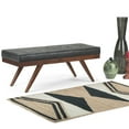 thumbnail image 2 of Pierce 48 inch W Modern Rectangle Ottoman Bench in Distressed Black Faux Leather, 2 of 9
