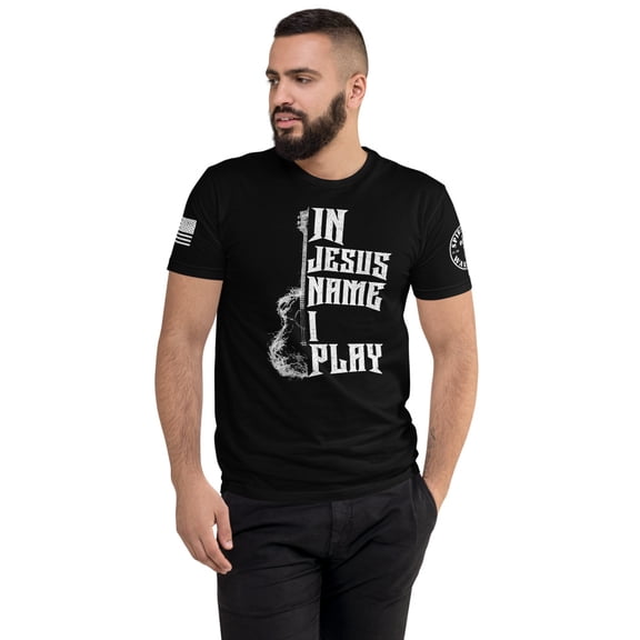 IN JESUS NAME I PLAY T-shirt (Black, XS)