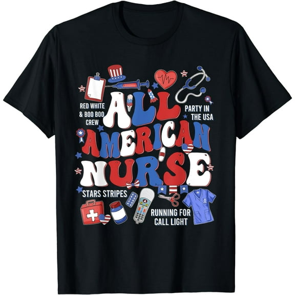 All American Nurse Memorial Day Honor And Remember T-Shirt