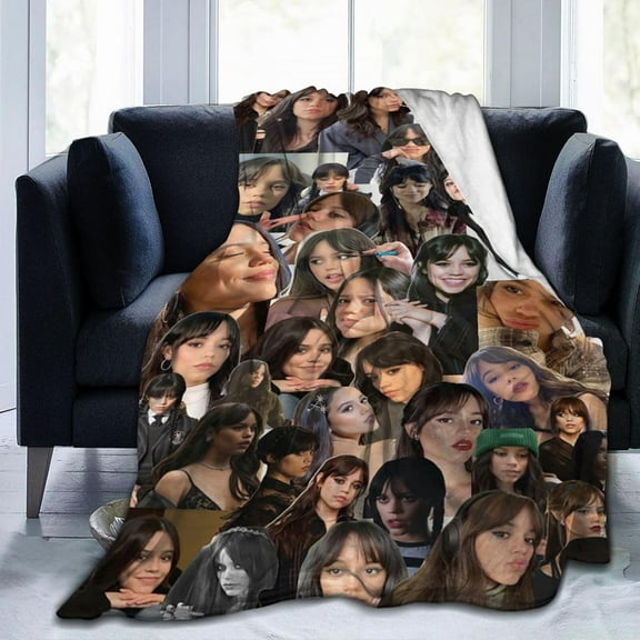 Jenna Ortega Blanket Anti-pilling Throw Blanket Plush Blanket Lightweight & Ultra-soft, Warm & Comfy Flannel Fleece Blanket for Couch, Bed, Sofa, 60x80