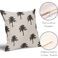 thumbnail image 3 of Black Palm Tree Pillow Covers 18X18 InchTropical Coconut Trees Coastal Plants Decorative Pillow Cases Set of 2 Summer Retro Cotton Linen Throw Pillows Home Decor for Sofa Couch Cushion Outdoor, 3 of 6