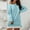 Light Blue, variant on QUINDOS Winter Sweatshirts Women Oversized Tunic Solid Color Long Sleeve Cold Shoulder Crewneck Pullover Tops