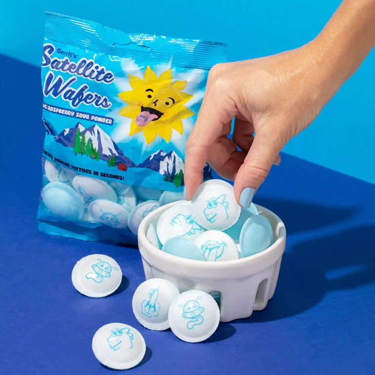 Gerrits Satellite Wafers Blue Raspberry Flavored with Tongue