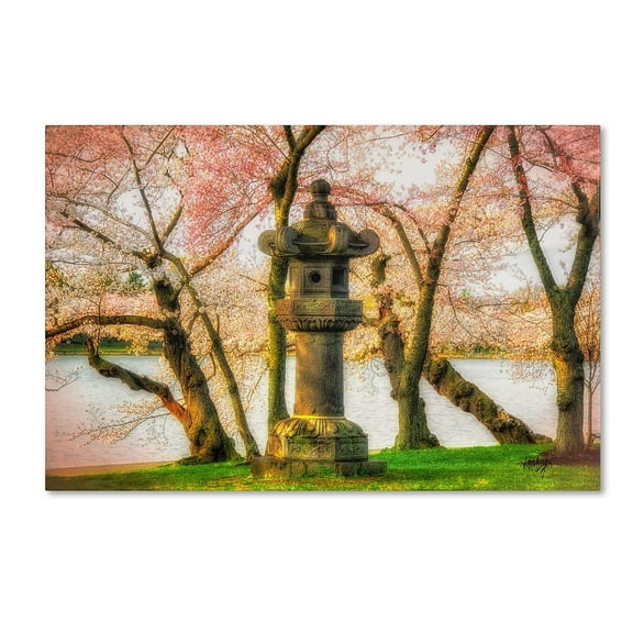 Trademark Fine Art "Japanese Stone Lantern" Canvas Art by Lois Bryan