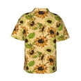 thumbnail image 3 of Daiia Sunflowers Hawaiian Shirt for Men Gentle Cotton Regular Short Sleeve Casual-Large, 3 of 9