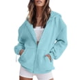 thumbnail image 2 of Zip Up Hoodies for Women 2025 Long Sleeve Plain Oversized Hoodie with Pockets Hooded Sweatshirt Women Jacket, 2 of 8