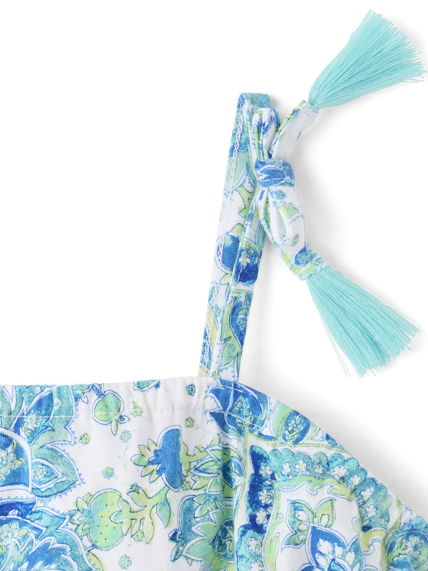 The Children's Place Girls Sleeveless Paisley Tassel Bow Shoulder Tank Top, Sizes XS-XXL