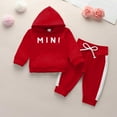 thumbnail image 6 of VBTAPA Girls Boys 2 Piece Tracksuit Athletic Sweatsuits Sets Hooded Sweatshirt and Jogger Sweatpants Clothing Sets for Kids Red 12 Months, 6 of 8
