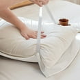 thumbnail image 6 of EazyTech Non-Slip Oil Proof Pillowcase Cover with Straps, Striped Cotton Pillow Case Queen Size, Fixed Design to Prevent Falling(20x30inch) Beige, 6 of 6