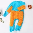 thumbnail image 4 of Likimi Newborn Infant Boys Girls Bodysuit Mop Clothes For Crawling Floor Cleaning Solid Color Long Sleeve Crew Neck Outfit Blue Size 12-18 Months, 4 of 4
