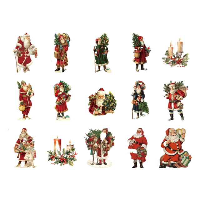 WHEANG Stickers Christmas Santa School Party Holiday Decoration And Craft Card Gift Envelope Box White