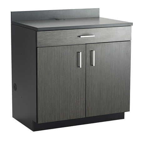 Countertop Storage Cabinet 1701AN Classroom 146 Lbs Weight Capacity Asian Night Counter Top Hospitality Base Black Cabinet With One Drawer & Two Door ()