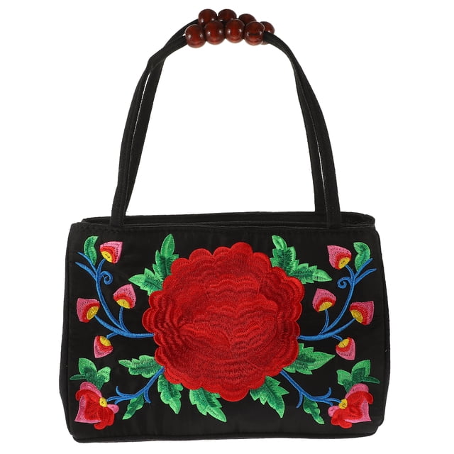 MasteelfCA 1PC Double Side Embroidered Handbag Retro Casual Ethnic Style Shoulder Bag for Lady(Random Pattern)
