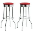 thumbnail image 2 of Miekor Furniture Red and Chrome Bar Height Stool (Set of 2) 93216, 2 of 5