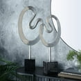thumbnail image 3 of 24", 21"H Silver Marble Abstract Sculpture with Black Base, by CosmoLiving by Cosmopolitan (2 Count), 3 of 9