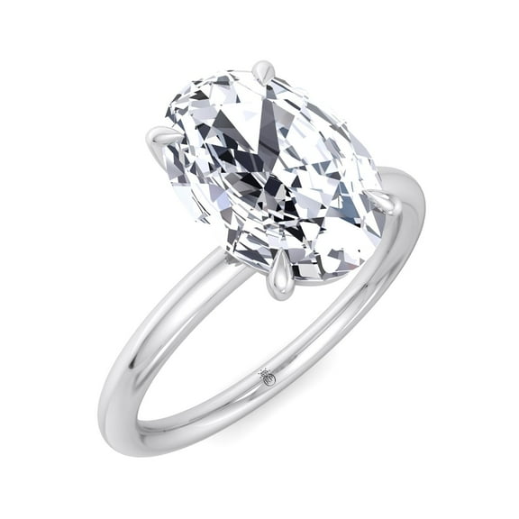 Bay - Moissanite Oval Cut Lab Diamond Solitaire Engagement Ring