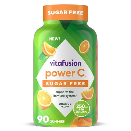 vitafusion Sugar Free Power C Vitamin C Gummies, Daily Adult Vitamins for Immune System Support (1), Orange Flavor, 90 Count