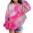 thumbnail image 4 of YunPes Girls Sweatshirt Winter Tie Dye Retro Print Sweatshirt Long Sleeve Comfortable Cute Sweatshirt Zip up Hoodie, 4 of 7
