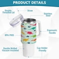 thumbnail image 4 of SKYSONIC 40 oz Cute Colorful Dinosaur Tumbler with Handle and Straw Lid, Insulated Cup Reusable Stainless Steel Water Bottle Travel Mug, 4 of 7