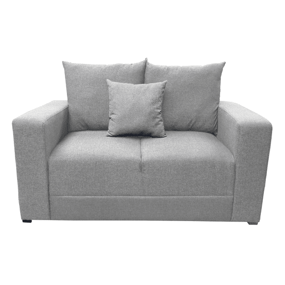 Love seat El Bazar Store Miami Lino Gris plata 2 plazas, Modular, Moderno, Sala