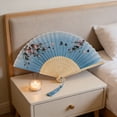 thumbnail image 4 of Paper Fan Decorations Classical Antique Style Folding Fan with Tassel for Stage Props and Wedding, 4 of 7