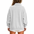 thumbnail image 6 of Mock Neck Sweatshirt for Women Oversized Casual Button Henley Neck Pullover Tops, 6 of 6