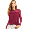 thumbnail image 1 of AllegK CamiDe GaCon Cuello Redondo Y BluCampesiDe ManLarCon Panel Floral De Encaje PaMujer Vino rojo S, 1 of 6