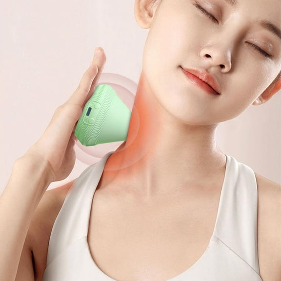 Outoloxit Adsorption Hand-Free Massager with Heat and Vibration for Neck Shoulder Back Foot Pain Relief, Portable Electric Fascia Ball Acupoint Therapy for Muscle Relaxation Hot Compress Gifts