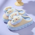 thumbnail image 3 of Zapatillas de algodón con lazo para mujer, pantuflas peludas lindas de Eva para el hogar, antideslizantes y cálidas, para otoño e invierno, 3 of 5