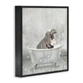 thumbnail image 3 of Stupell Industries Baby Hippo Bath Time Cute Animal Design Graphic Art Black Framed Art Print Wall Art, 12x12, by Kim Allen, 3 of 5