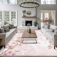 thumbnail image 3 of Cherry Blossom Bunny Area Rugs 8'x10', Washable Small Throw Rugs for Living Room Patio, Pink Spring Modern Farmhouse Floral Indoor Outdoor Rug Non-Slip Low Pile Carpet Runner Reversible Floor Mats, 3 of 8