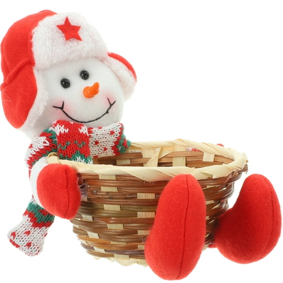 Gymnture Christmas Candy Storage Basket Snowman Xmas Gift Decor