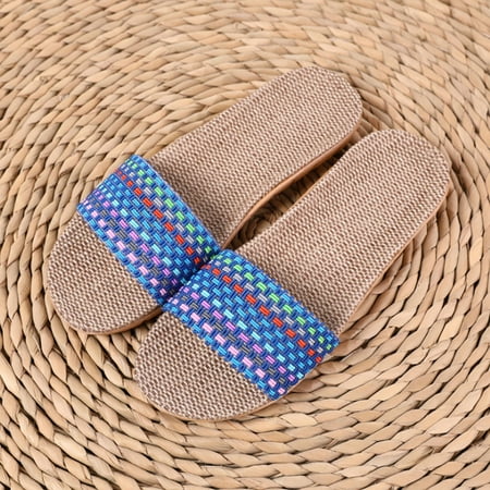 

Women s Fashion Anti-slip Linen Home Indoor Open Toe Flat Shoes Beach Slippers