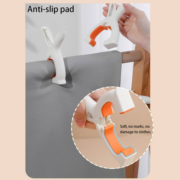 Laundry Pin Hanging Clothesline Quilt Bed Sheet Drying Clip Plastic Portable Camping Decorative Clothespins Clamping Peg Large White Orange
