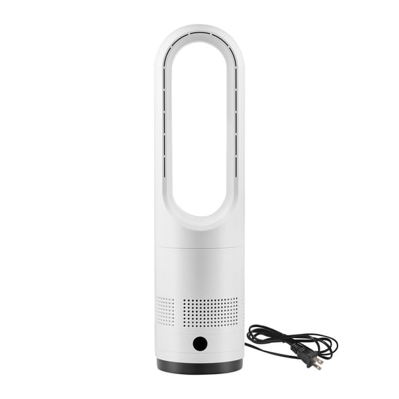 Bladeless Tower Fan, 80° Oscillating, 8 Speeds & 9H Timer, 15.42ft/s Floor Fan, Quiet Air Circulator for Bedroom, Living Room, Home, Office - White